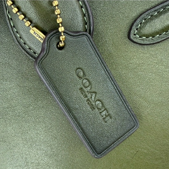 Coach Olive Green Leather Empire Carry All Shoulder Bag (NWOT) - Picture 2 of 16